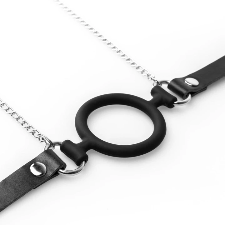 Zestaw do zabaw BDSM - klamry na sutki i silikonowy knebel z pierścieniem czarny