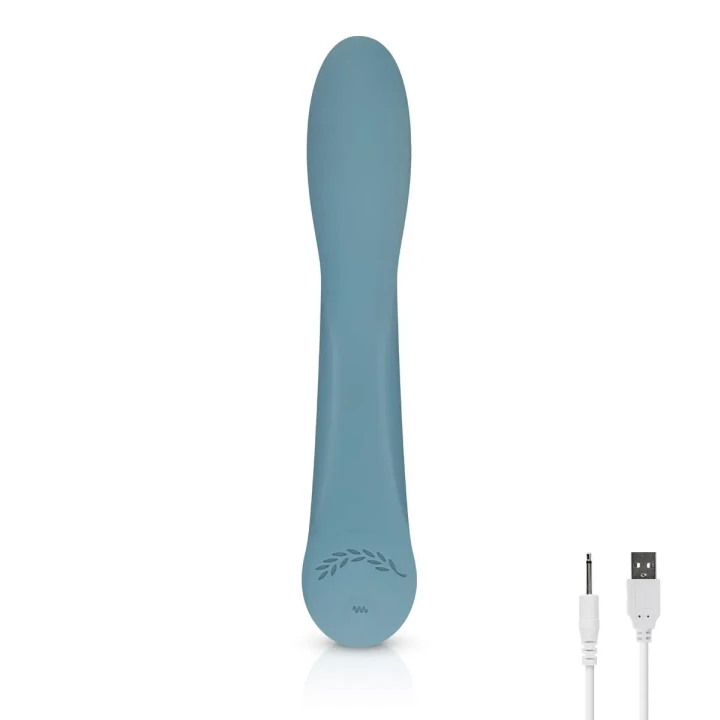 Wibrator punktu G Róża - designerski silikonowy wibrator wodoodporny, niebieski, 20 cm