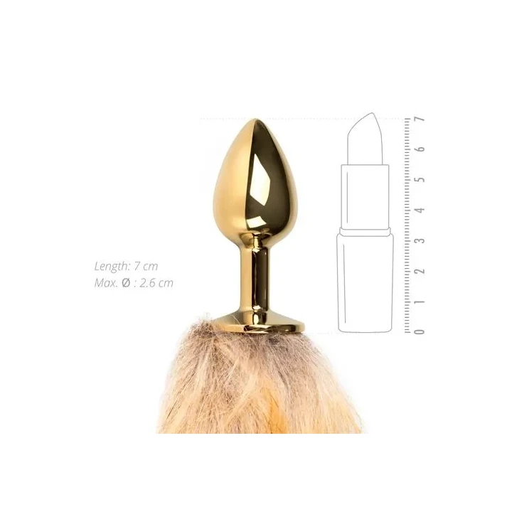 Korek analny z ogonem lisa, aluminiowy, elegancki i ergonomiczny, 1-2,7 cm