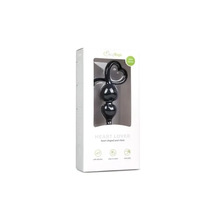 Elegancki korek analny z uchwytem serce, silikony, różne rozmiary, bezpieczna stymulacja