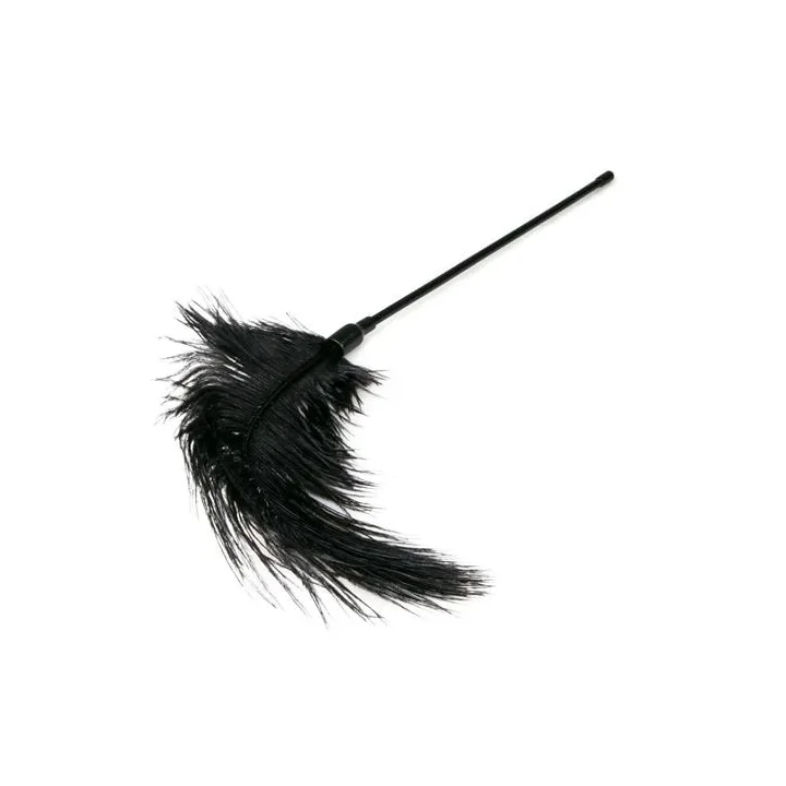 Piórko do stymulacji z czarnych piór – Pejcz do zabaw intymnych 48 cm