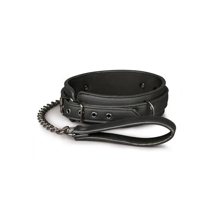 Elegancki kołnierz fetyszowy z regulacją i smyczą do gier BDSM, ekologiczna skóra