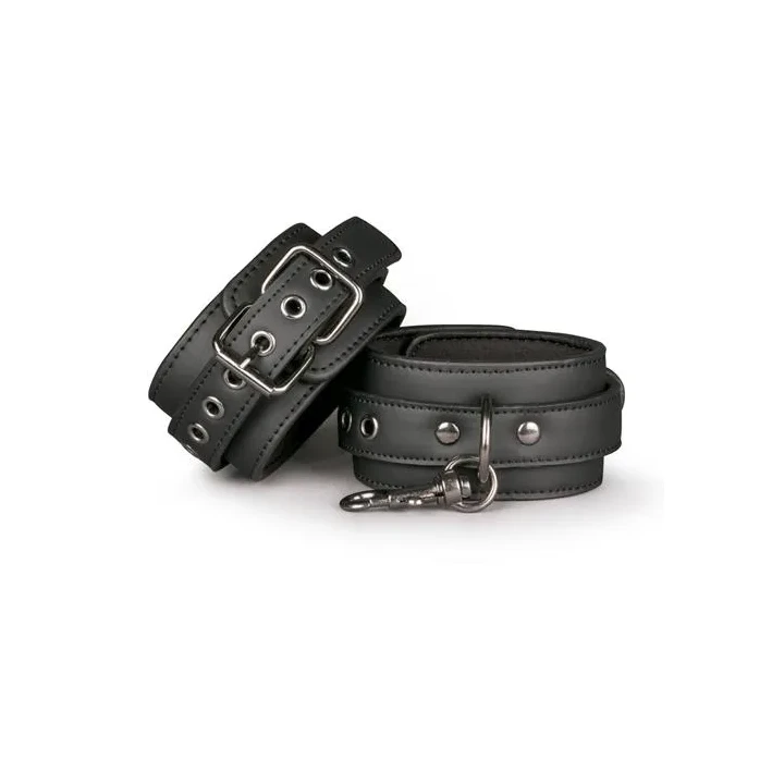 Mankiety fetyszyzmu na kostki z sztucznej skóry z regulacją i metalowym łańcuchem