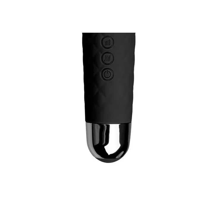 Mini wibrator różdżka EasyToys, wodoodporny, czarny, 18 trybów wibracji, etui w zestawie