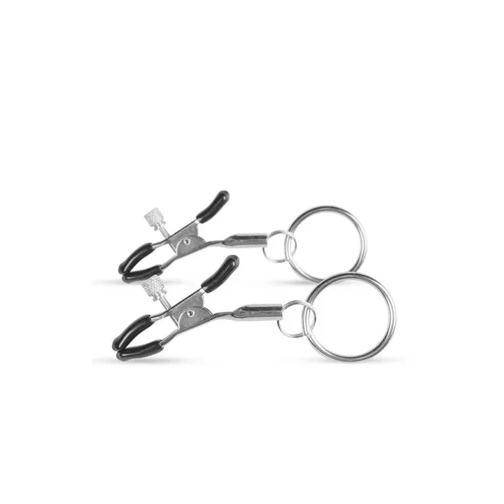 Zaciski metalowe do stymulacji sutków z regulowanym ściskiem i pierścieniem