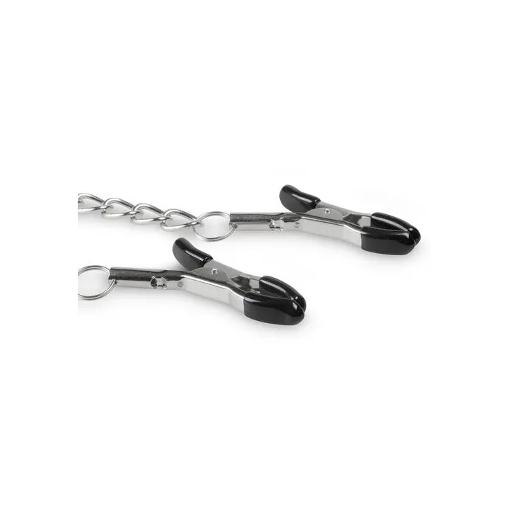 Zaciski na sutki z łańcuchem Stymulator-Classic, metalowe, regulowane, do intensywnej stymulacji