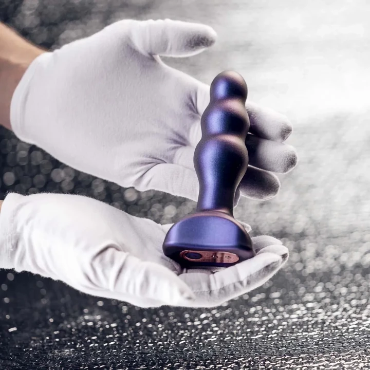 wibrująca zatyczka analna Hueman - Space Invader, silikonowa, wodoodporna, 4 tryby wibracji