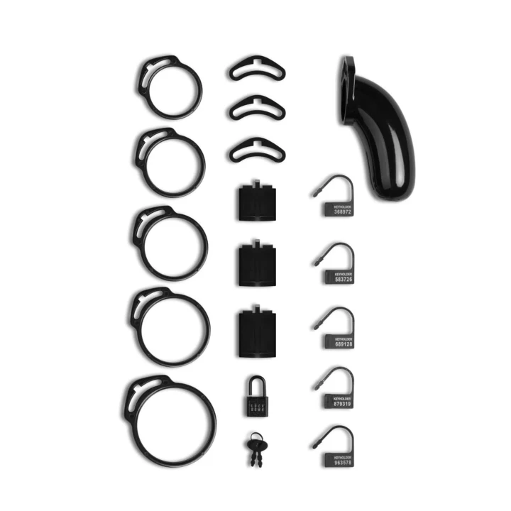 Klatka cnoty Lockdown Duża z 5 pierścieniami i metalową kłódką