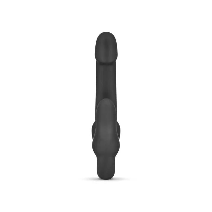 Dildo strap-on Morgan bez uprzęży, czarny, 22 cm, silikon medyczny