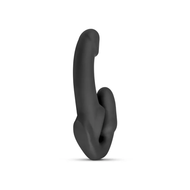 Dildo strap-on Morgan bez uprzęży, czarny, 22 cm, silikon medyczny