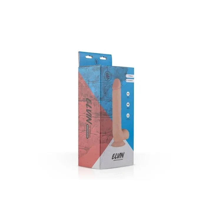 Dildo realistyczne Elvin z przyssawką, elastyczne PVC, długość 27.5 cm, średnica 4.2-4.5 cm