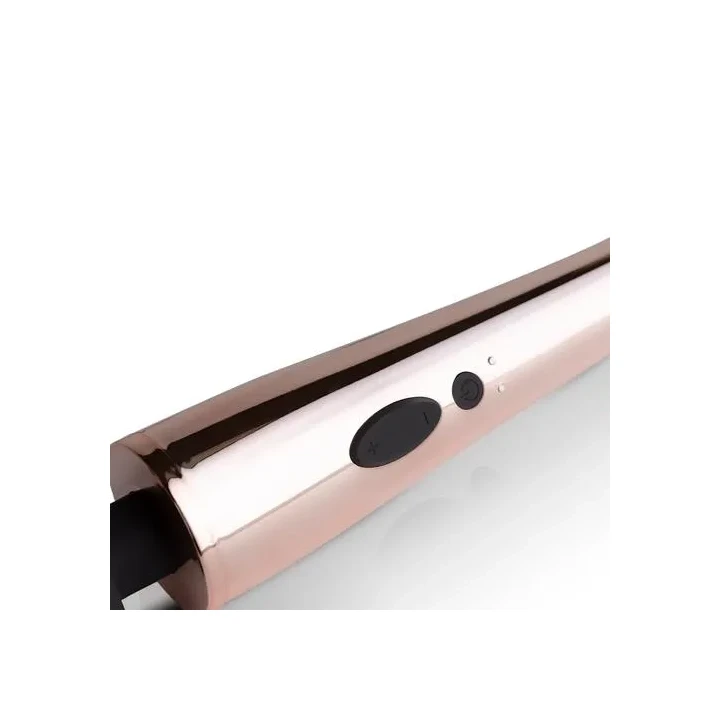 Wibrator różdżkowy z 10 ustawieniami wibracji, silikonowy, wodoodporny, złote wykończenie