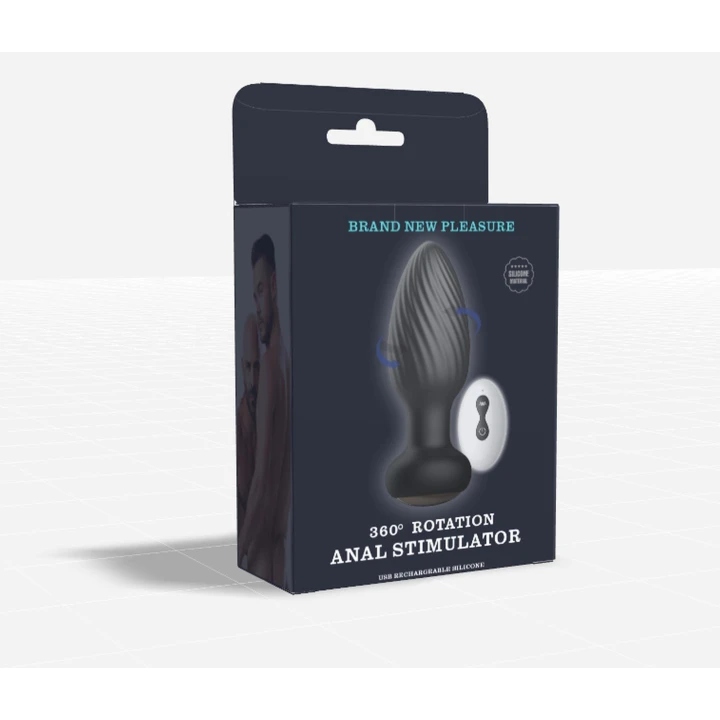 Zdalnie sterowany rotacyjny korek analny z medycznego silikonu, 9,8 cm