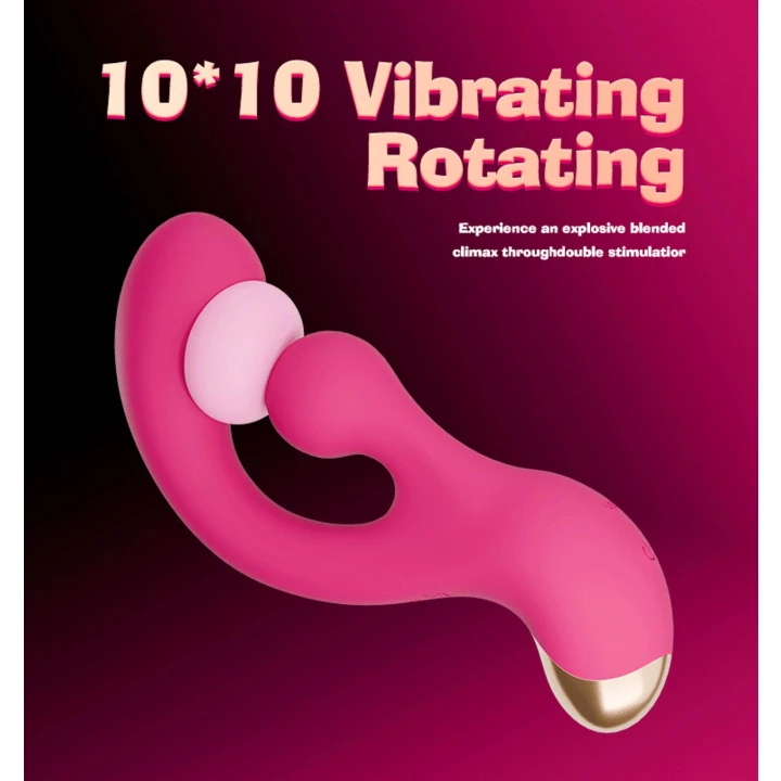 Masażer G-spot z obrotami i wibracjami – silikonowy, wodoodporny, ergonomiczny.