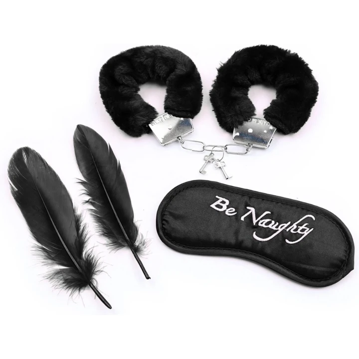 Zestaw do bondage Fetish Fever - 4 elementy - czarny, elegancki i funkcjonalny