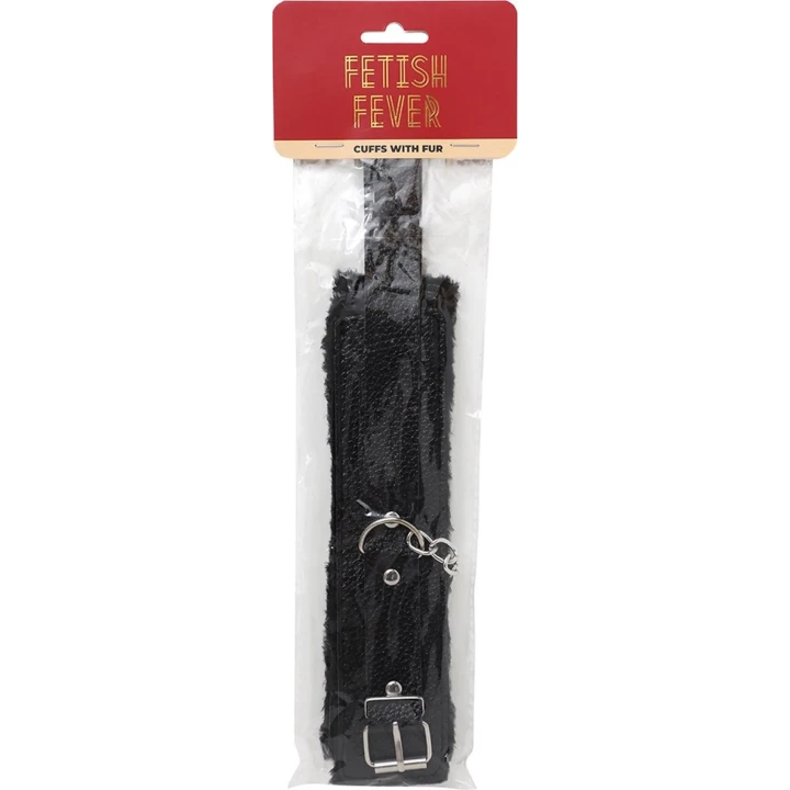 Mankiety fetyszyzmu z miękkim futerkiem - czarne, regulowane i komfortowe