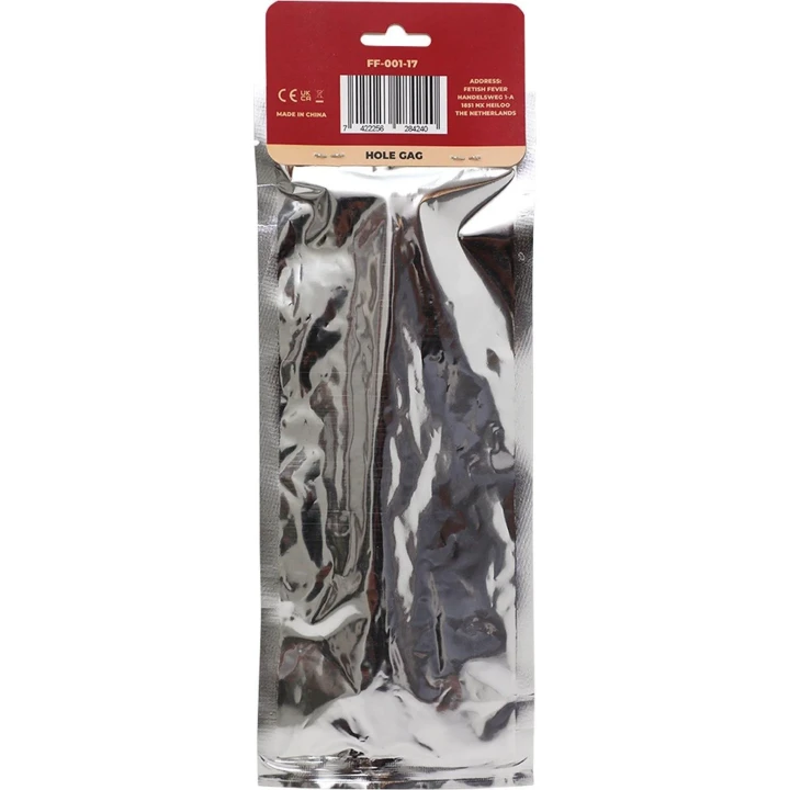 Gag BDSM z otworem - Fetish Fever, czarny, regulowany, komfortowy i estetyczny