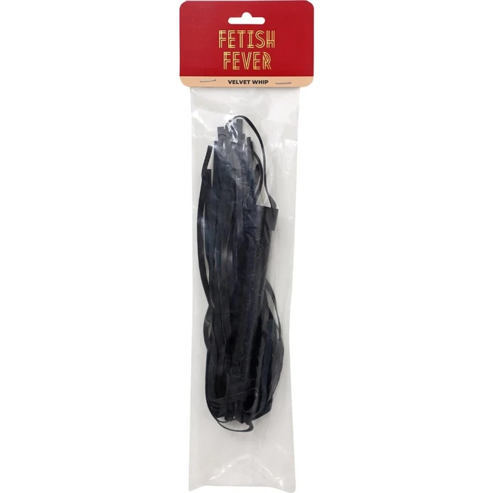 Pejcz z aksamitu Fetish Fever - Czarny, elegancki, wielofunkcyjny akcesorium BDSM