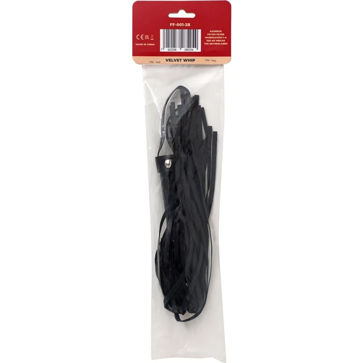 Pejcz z aksamitu Fetish Fever - Czarny, elegancki, wielofunkcyjny akcesorium BDSM