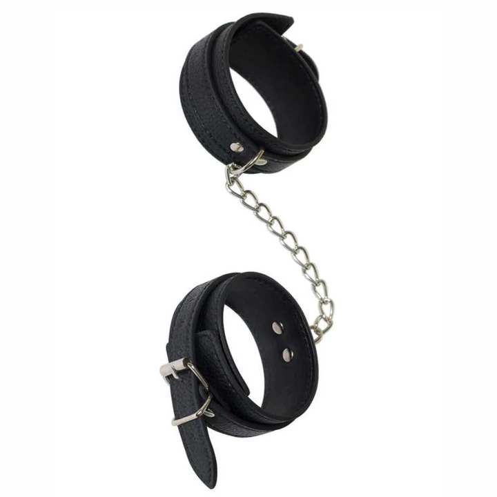 Kajdanki do kostek PVC - Ankle Cuffs na ekscytujące chwile intymne w kolorze czarnym