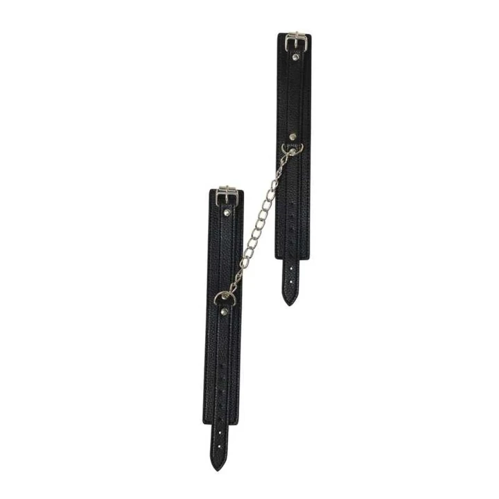 Kajdanki do kostek PVC - Ankle Cuffs na ekscytujące chwile intymne w kolorze czarnym