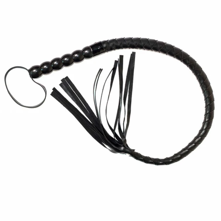 Pejcz na intymne doznania - Whip Party Hard Bossy, 91 cm, czarny, poliuretanowy