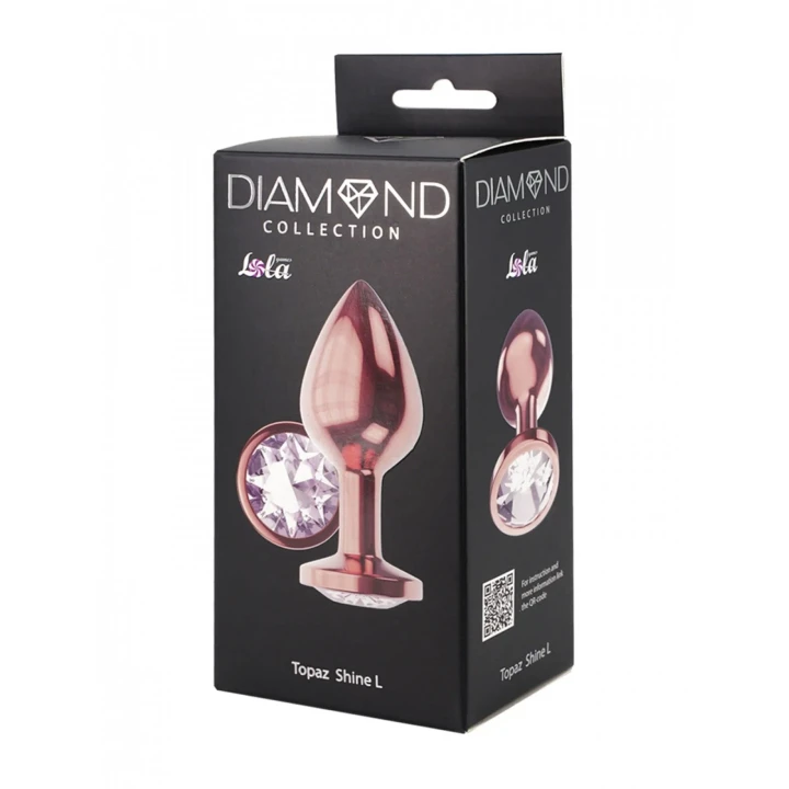 Korek analny z kryształem, różowe złoto, wodoodporny, 8,3 cm długości, Diamond Shine L