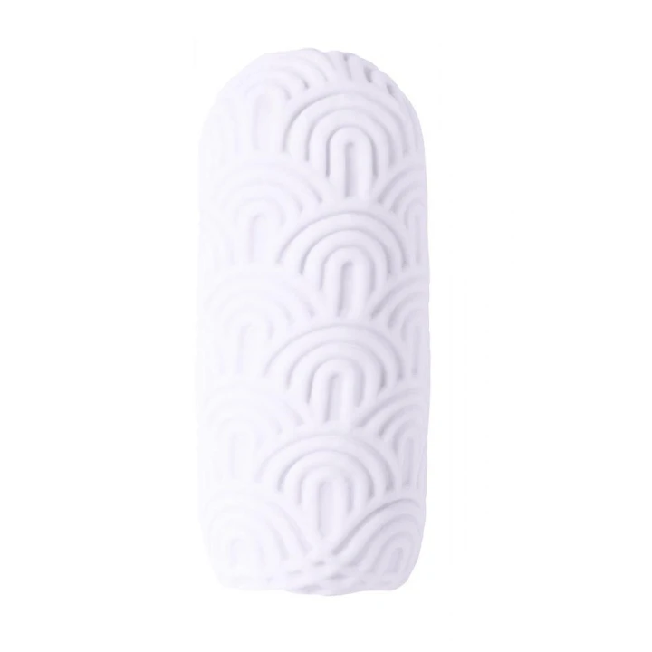 Masturbator dwustronny Marshmallow Maxi Candy - biały, wibrujący, wodoodporny, 14,2 cm