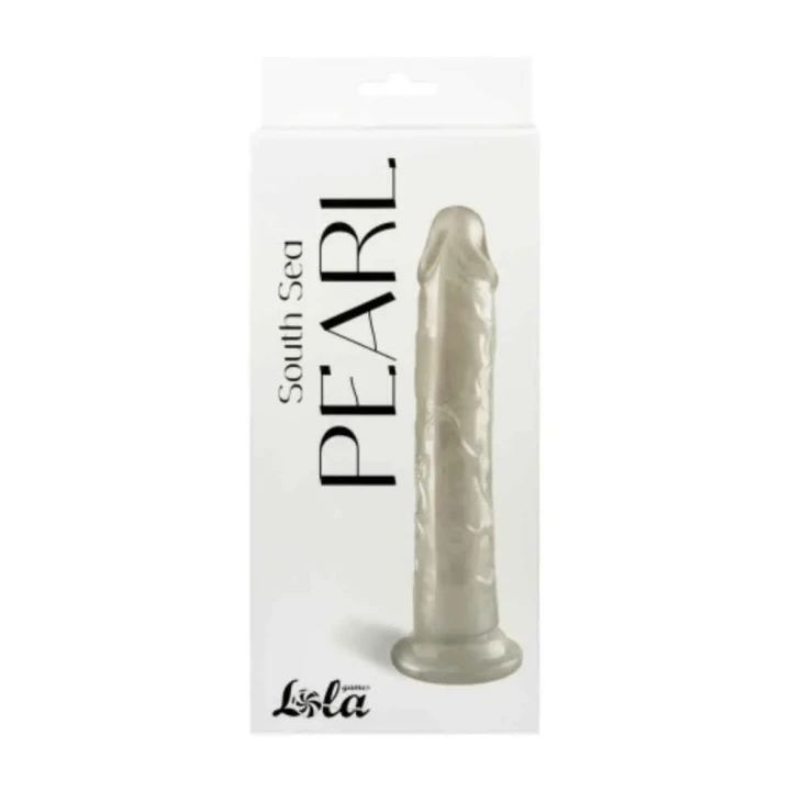 Dildo perłowe o realistycznym designie, South Sea Pearl White, 20 cm, z przyssawką