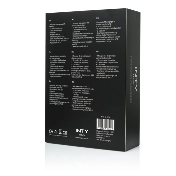 Masażer prostaty INTY Toys Rebel z 10 trybami wibracji, wodoodporny, ergonomiczny