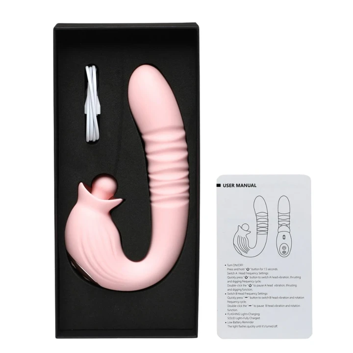 Masażer intymny INTY Toys - Charm - różowy, silikonowy, wodoodporny, 10 trybów wibracji