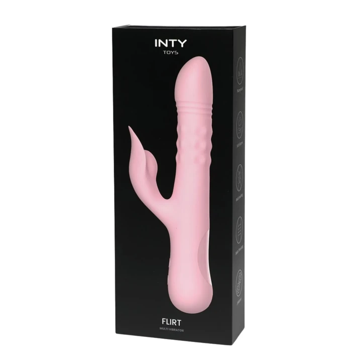 Masażer do ciała - INTY Toys Flirt, różowy, silikonowy, wodoodporny, 10 trybów wibracji