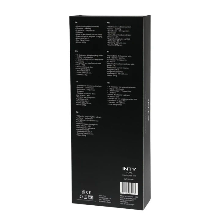 Masażer do ciała - INTY Toys Flirt, różowy, silikonowy, wodoodporny, 10 trybów wibracji