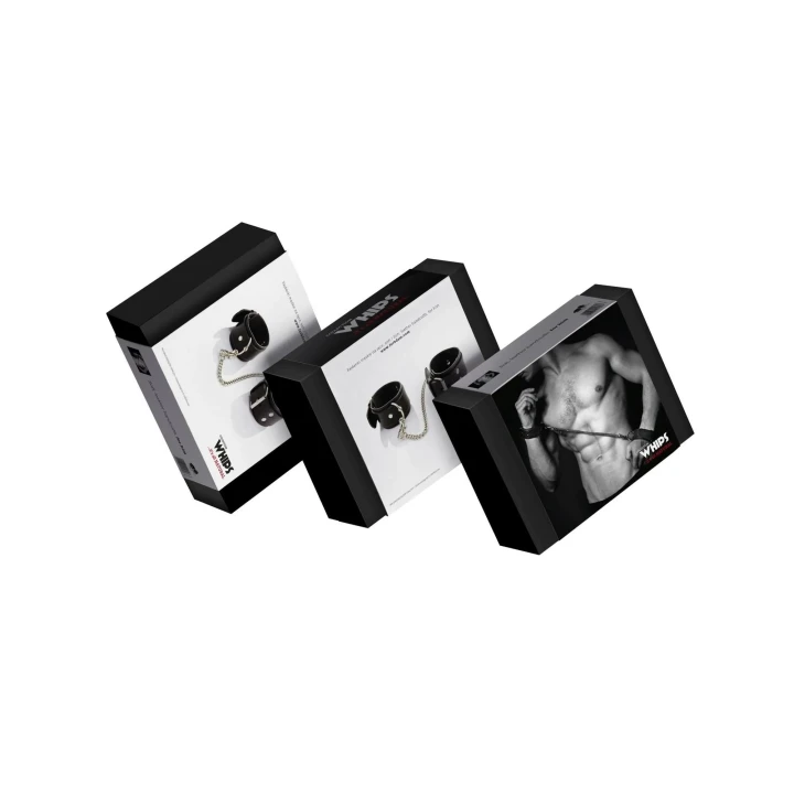 Kajdanki męskie WHIPS z naturalnej skóry - rękodzieło, regulacja 21-25 cm, 4 cm szerokości