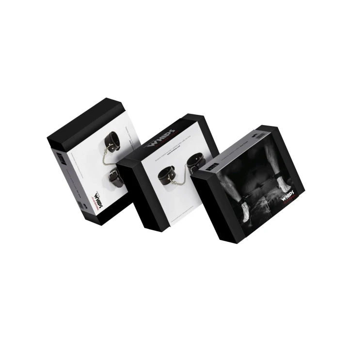 Męskie kajdanki WHIPS z naturalnej skóry, ręcznie produkowane, regulacja 25-29 cm