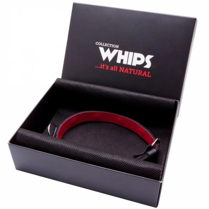 Cienka obroża damska WHIPS z naturalnej skóry, regulacja 36-42 cm, elegancki design