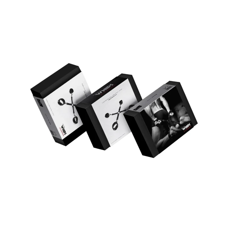 Wiązania skórzane WHIPS czarne z regulacją, eleganckie i komfortowe akcesoria