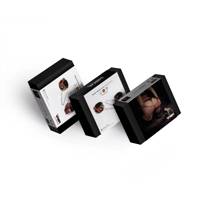 Eleganckie kajdanki damskie z naturalnej skóry, koniakowe, z regulacją rozmiaru