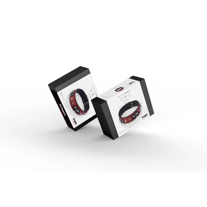 Obroża BDSM Crazy Horse Red dla zwierząt, skórzana, rozmiar Small