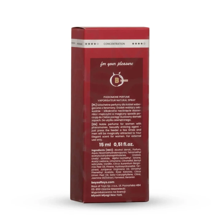 Perfumy z feromonami Miyoshi Miyagi INSTINCT 15ml dla kobiet - Intuicja i uwodzenie