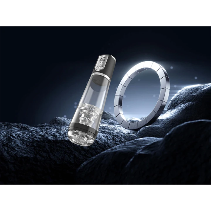 Wodoodporna automatyczna pompa masturbacyjna z LED, regulacja intensywności, 30,8 cm