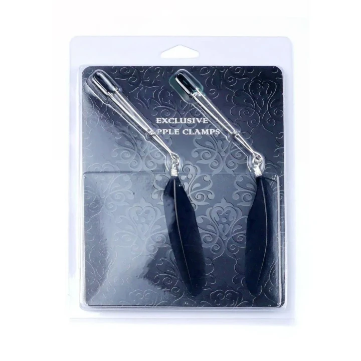 Zaciski do stymulacji sutków - Ekskluzywne No.14 - Seria Fetish B - Metal/Guma