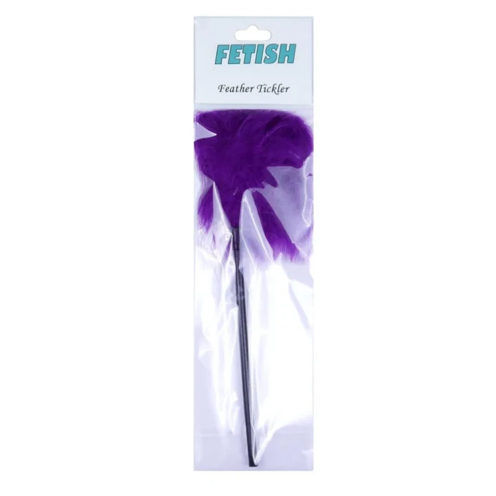 Zabawkowy piórkowy masażer - Feather Tickler - Fioletowy, 28 cm, B - Series Fetish