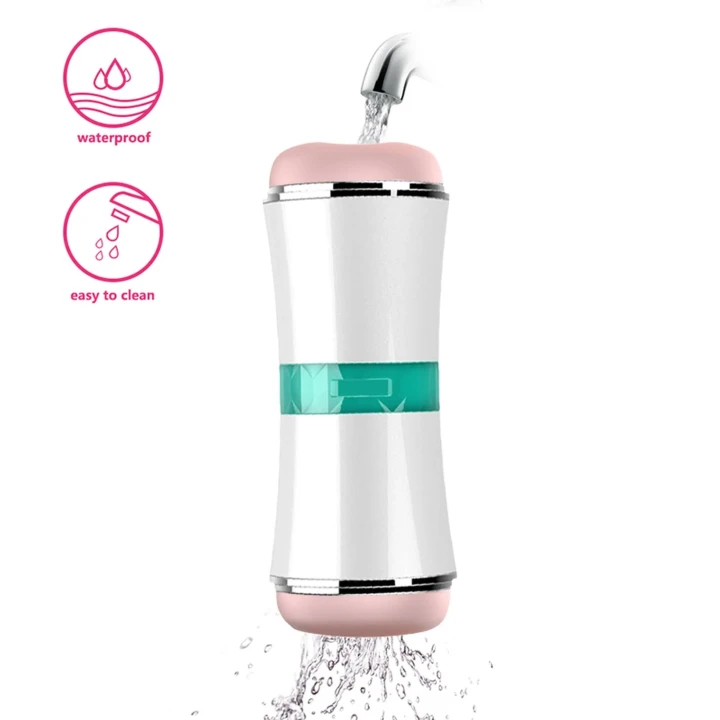 Dwustronny masturbator wibracyjny CyberSkin® o długości 18 cm i wodoodpornej konstrukcji