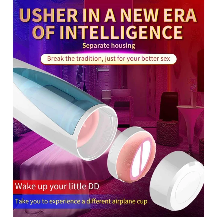 Wibrujący masturbator rotacyjny z efektami dźwiękowymi, 10 trybów, USB, z pamięcią