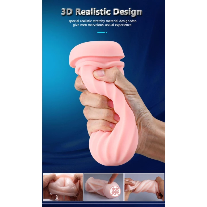 Masturbator wibracyjny z funkcją ssania, 7 trybów stymulacji, z akumulatorem USB