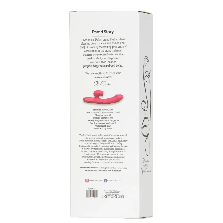 Stymulator łechtaczki - silikonowy wibrator USB, 10 trybów wibracji, funkcja podgrzewania