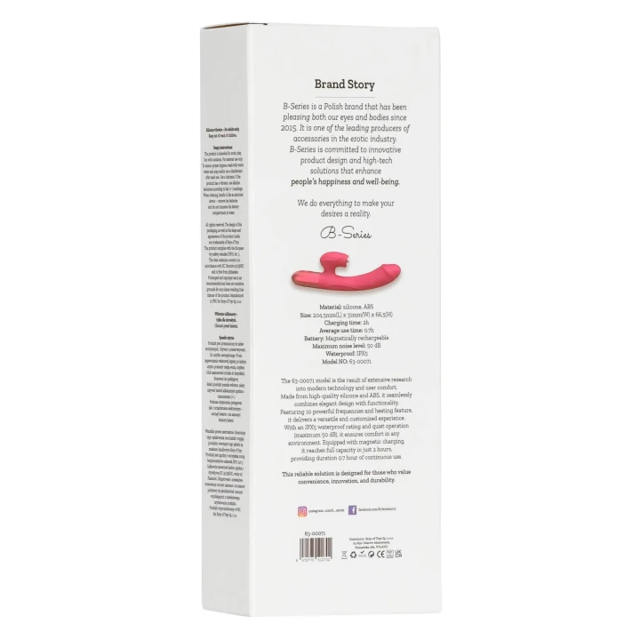 Stymulator łechtaczki - silikonowy wibrator USB, 10 trybów wibracji, funkcja podgrzewania