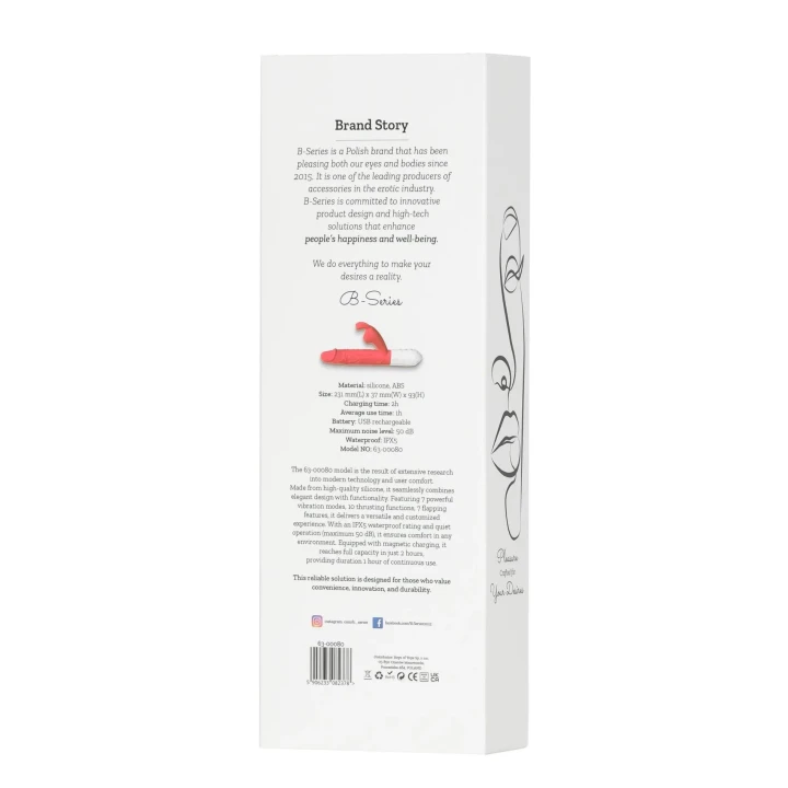 Wibrator silikonowy z 7 trybami wibracji, 10 trybami ruchu i 7 trybami uderzeń