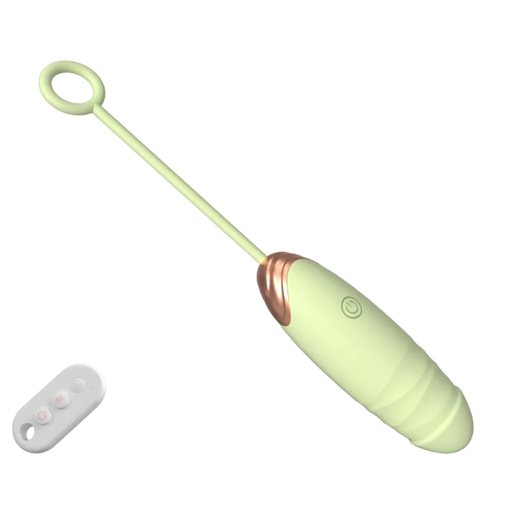 Wibrujące silikonowe jajko miłości z funkcją grzania, zdalne sterowanie, zielone